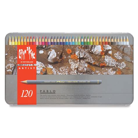 caran d'ache pablo colored pencil set of 120 metal box|caran d'ache pablo colour chart.